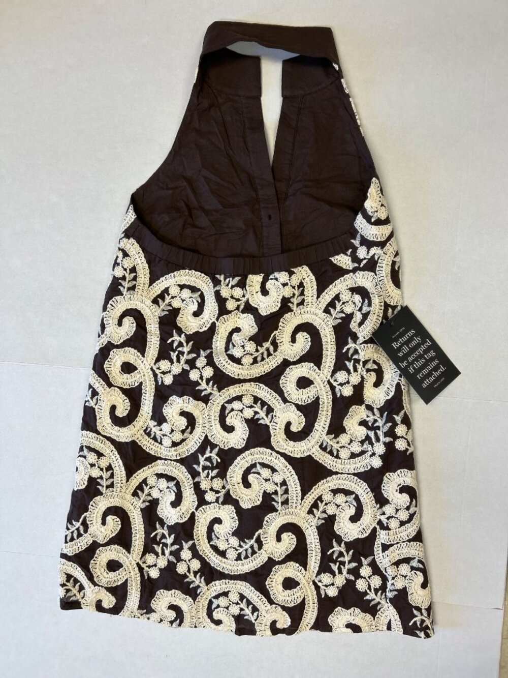 TUCKERNUCK Embroidered Jagger Mini Dress Cafe Scroll Size Small NWT - Picture 8 of 12